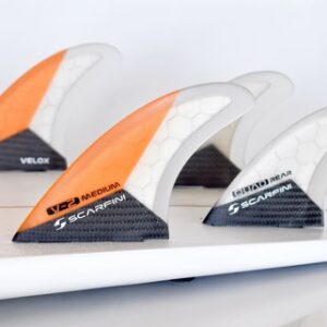 QUILLA SCARFINI QUAD FIBREGLASS FCS  CARBON BASE V-2  MEDIUM
